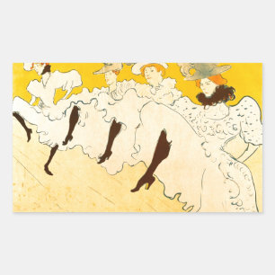 Toulouse Lautrec Gelbes Tanzmädchen Plakat Rechteckiger Aufkleber
