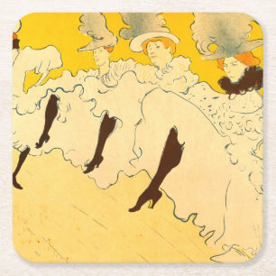 Toulouse Lautrec Gelbes Tanzmädchen Plakat Rechteckiger Pappuntersetzer