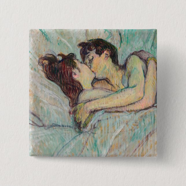 Toulouse-Lautrec - Im Bett, der Kuss Button (Vorderseite)