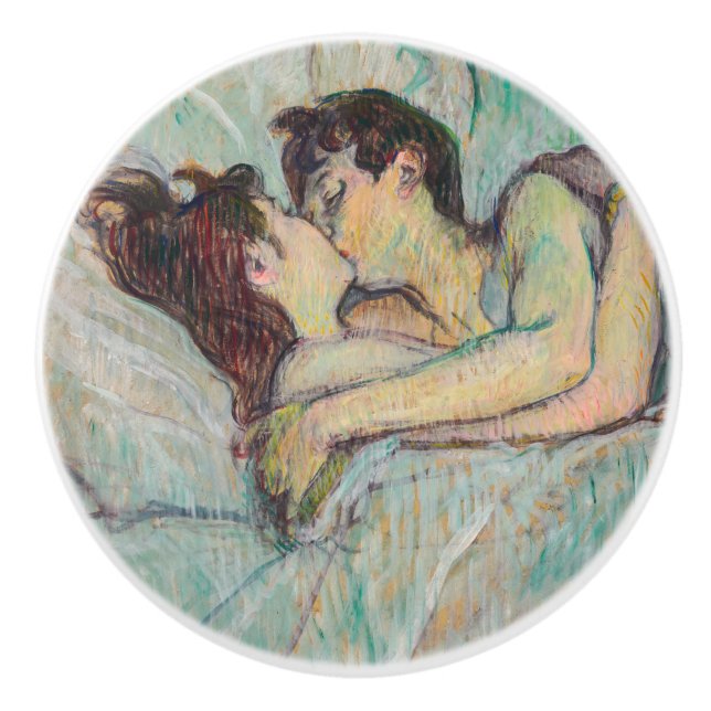 Toulouse-Lautrec - Im Bett, der Kuss Keramikknauf (Vorderseite)