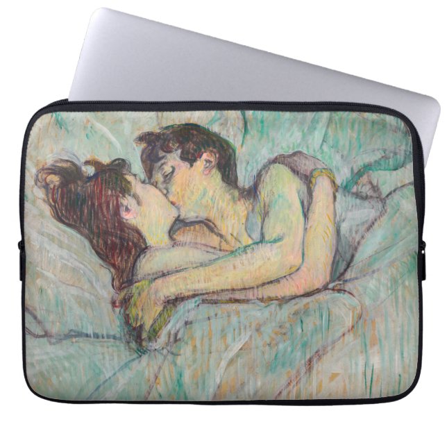 Toulouse-Lautrec - Im Bett, der Kuss Laptopschutzhülle (Vorderseite)
