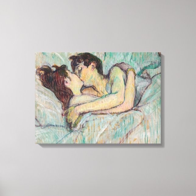 Toulouse-Lautrec - Im Bett, der Kuss Leinwanddruck (Vorderseite)