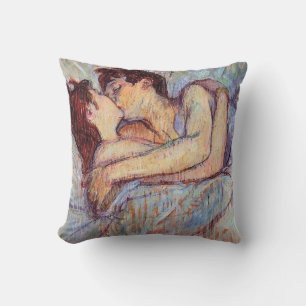 Toulouse Lautrec - Im Bett der Kuss Lesbische Lieb Kissen