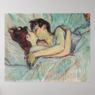 Toulouse-Lautrec - Im Bett, der Kuss Poster