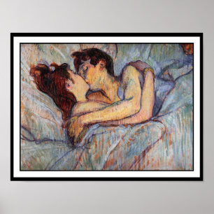 Toulouse Lautrec - im Bett - der Kuss Poster