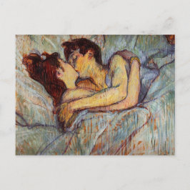 Toulouse-Lautrec im Bett der Kuss Postkarte