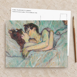Toulouse-Lautrec - Im Bett, der Kuss Postkarte