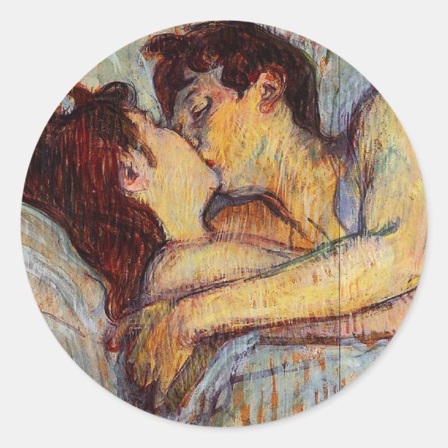 Toulouse-Lautrec in Bed the Kiss Stickers (Vorderseite)