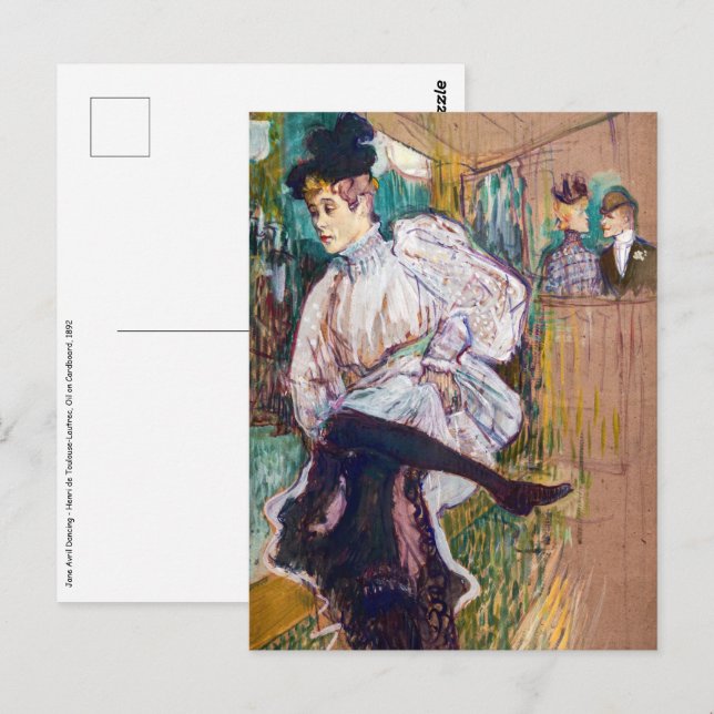 Toulouse-Lautrec - Jane Avril Dancing Postkarte (Vorne/Hinten)