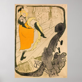 Toulouse-Lautrec Jane Avril Vintag Lithograph Poster