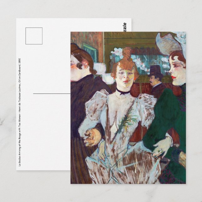 Toulouse-Lautrec - La Goulue Ankunft am Rouge Postkarte (Vorne/Hinten)