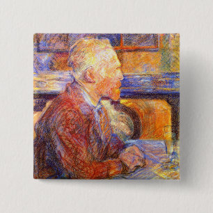 Toulouse-Lautrec Porträt von Van Gogh Button