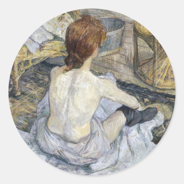 Toulouse-Lautrec - Rousse / Toilette Runder Aufkleber (Vorderseite)