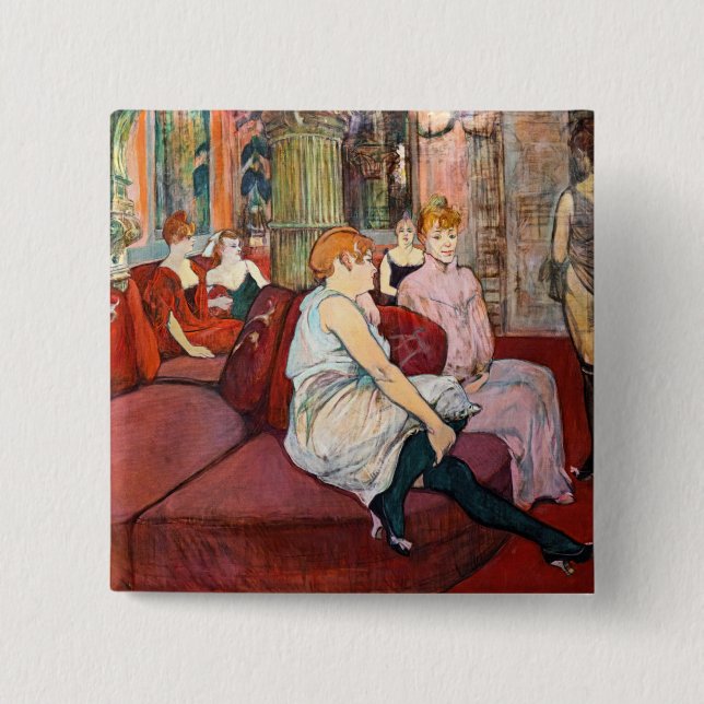 Toulouse-Lautrec - Rue des Moulins im Salon Button (Vorderseite)