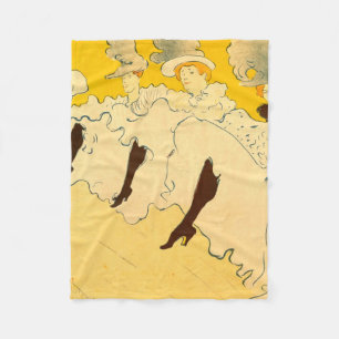 Toulouse-Lautrec tanzende Mädchen Gelbes Poster Ar Fleecedecke