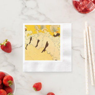 Toulouse-Lautrec tanzende Mädchen Gelbes Poster Ar Serviette