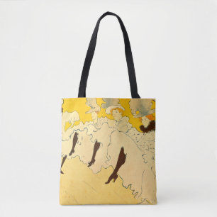 Toulouse-Lautrec tanzende Mädchen Gelbes Poster Ar Tasche