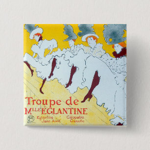 Toulouse Lautrec Yellow Dancing Girl Poster Button