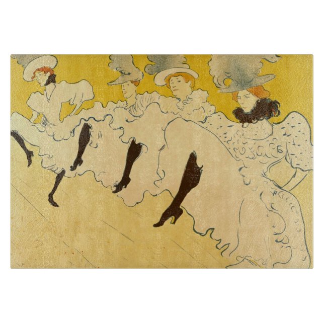 Toulouse Lautrec Yellow Dancing Girl Poster Schneidebrett (Vorderseite)