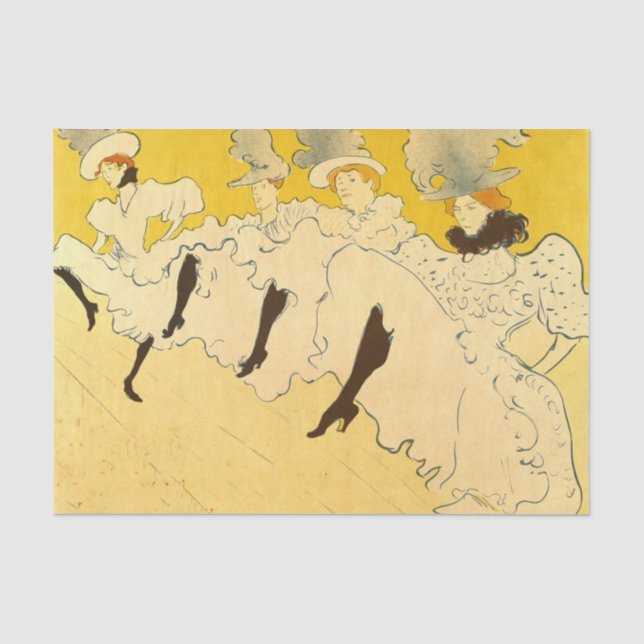 Toulouse Lautrec Yellow Dancing Girl Poster Seidenpapier (Vorderseite)