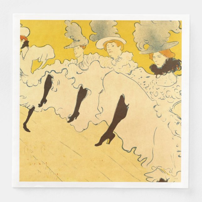 Toulouse Lautrec Yellow Dancing Girl Poster Serviette (Vorderseite)