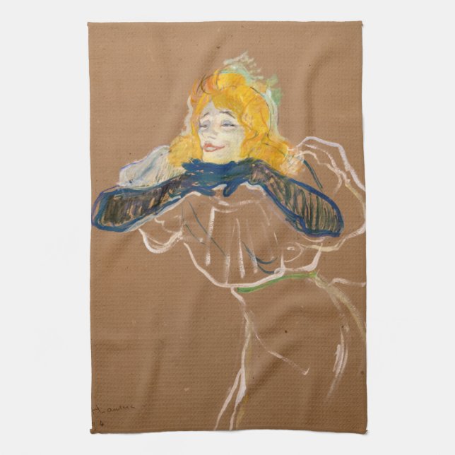 Toulouse-Lautrec - Yvette Guilbert Singing Geschirrtuch (Vertikal)