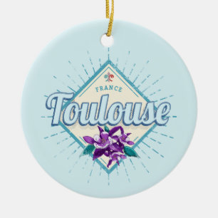Toulouse Stadt Frankreich Retro Veilchen Vintage S Keramik Ornament