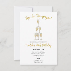 Tour Champagne Invitations d'anniversaire