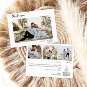 Tour de Champagne carte de remerciements mariage