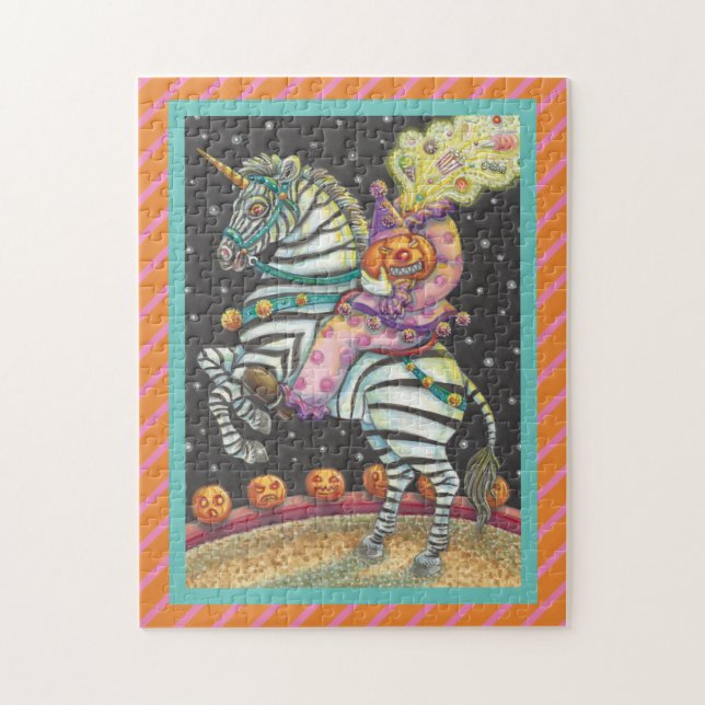 TOUR DE CIRCUS EN COURANT, HALLOWEEN ZEBRA PUZZLE (Vertical)