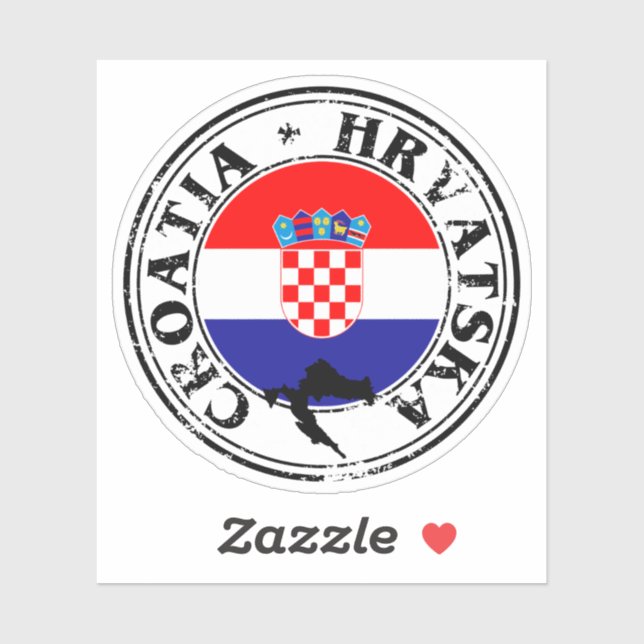 Tour de Croatie Sticker Drapeau HRVATSKA - Parfait (Feuille)