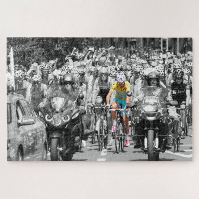 Tour de France Yellow Jersey Peloton Radrennen (Horizontal)