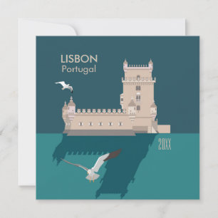 Tour de Lisbonne de Belem Bonne carte d'anniversai