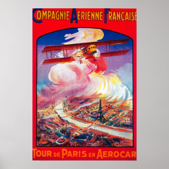 Tour de Paris, Frankreich in Aerocar Poster Europe (Vorne)