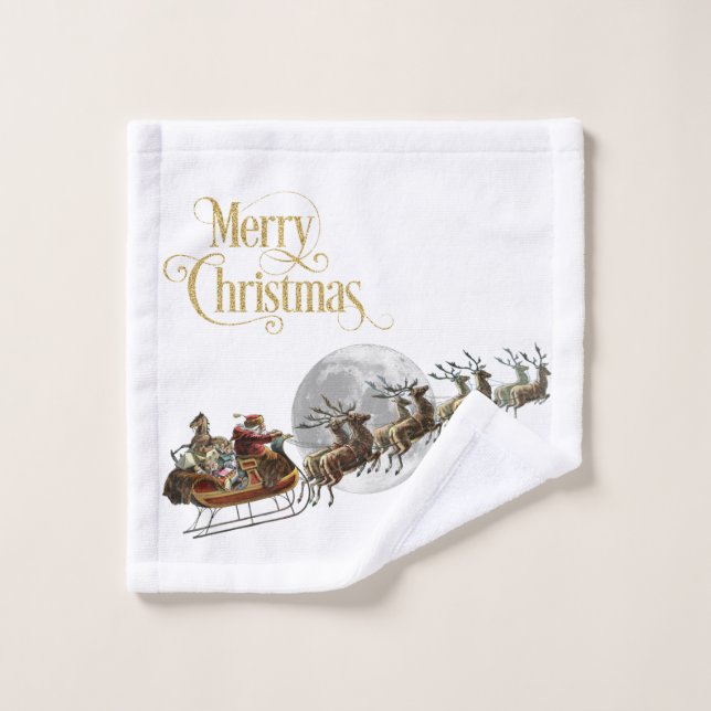Tour de Sleigh de Père Noël (Gant de toilette)