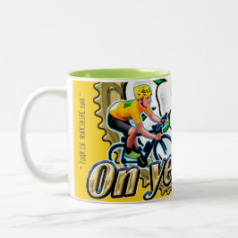 Tour de Yorkshire 2018 Kaffeemaschine "On yer Bike Zweifarbige Tasse