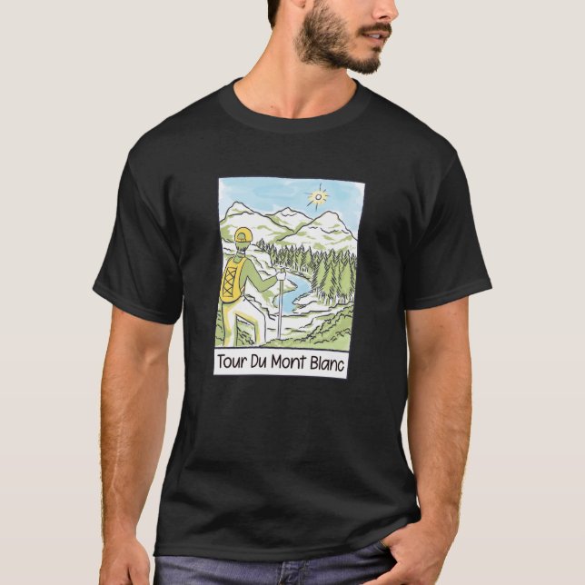 Tour du Mont Blanc Gear Europäischer Wanderweg T-Shirt (Vorderseite)