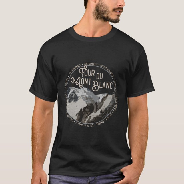 Tour du Mont Blanc Gear Europäischer Wanderweg T-Shirt (Vorderseite)