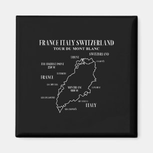 Tour Du Mont Blanc Karte Frankreich Italien Schwei Magnet