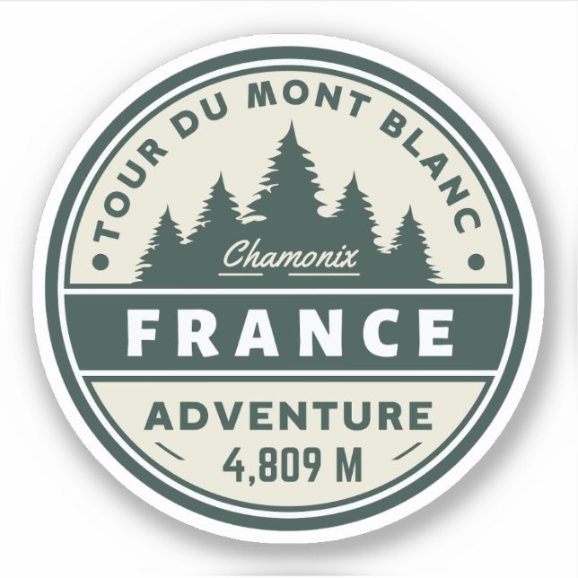 Tour du mont Blanc Wandern Franz Abenteuer Aufkleber (Vorderseite)