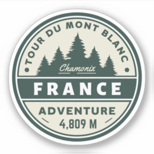 Tour du Mont Blanc Wandern französisches Abenteuer Aufkleber