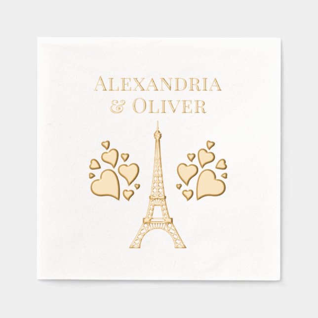 Tour Eiffel #2 Coeurs Prénom de famille ou couple (Recto)