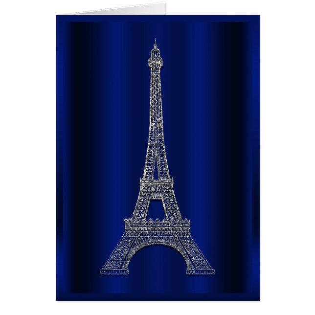 Tour Eiffel Bleu Royal et Argent Paris Merci (Devant)