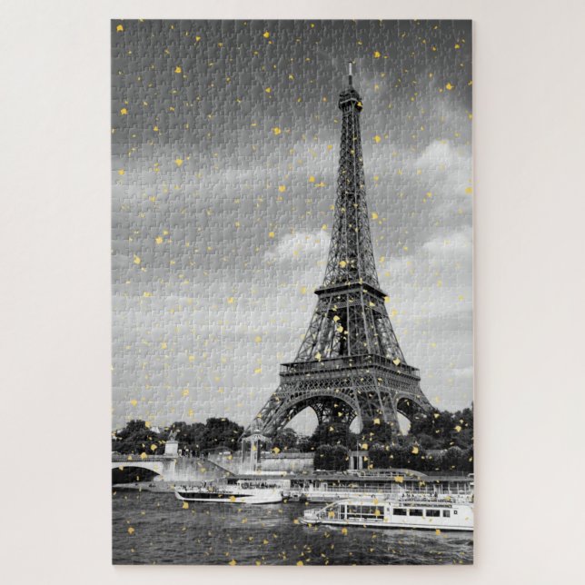Tour Eiffel, Frankreich - Schwarz/Imitate Gold Spr (Vertikal)