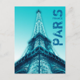 Tour Eiffel la nuit Paris France Carte postale Ble