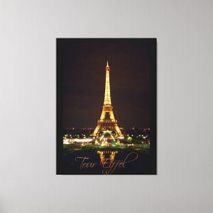 Tour Eiffel la nuit sur toile enveloppée