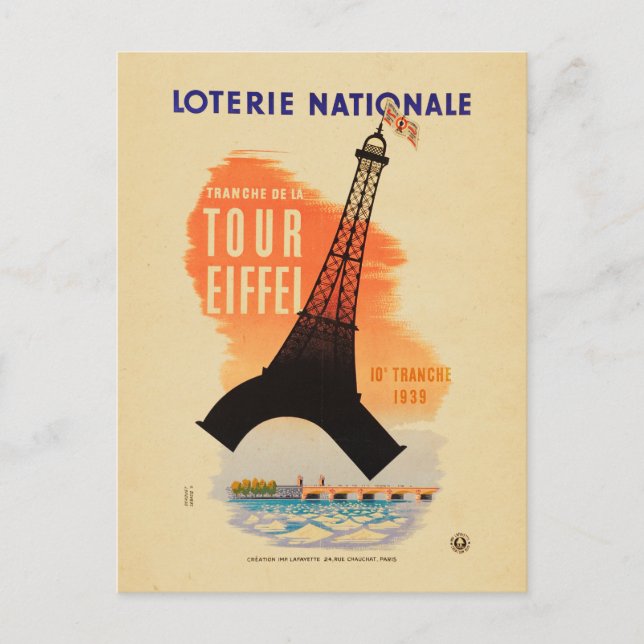 Tour Eiffel loterie nationale Postkarte (Vorderseite)