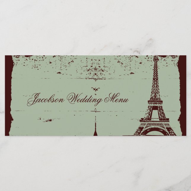 Tour Eiffel - Menus Mariage (Devant)