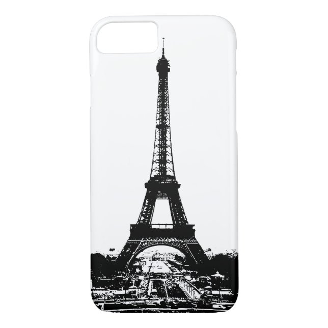 Tour Eiffel noir et blanc iPhone 7 Coque (Dos)
