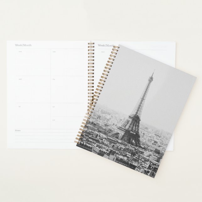 Tour Eiffel noir et blanc Paris Photographie (Devant avec enveloppe)